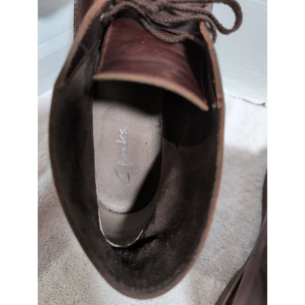 CLARKS BUSHACRE  GENUINE LEATHER CHUKKA BOOTS BROWN MEN'S SIZE 12 VGC
